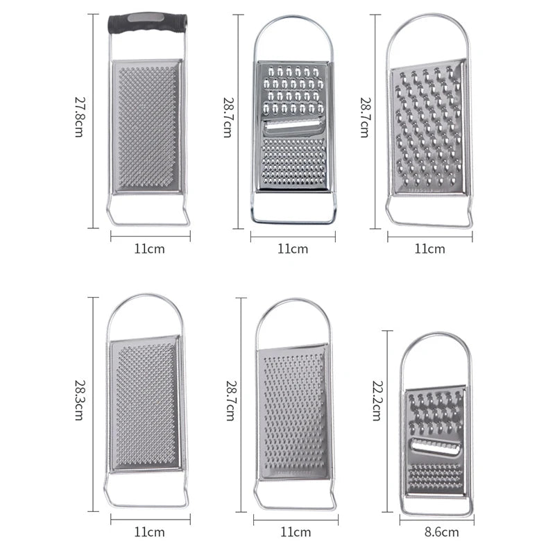 Stainless Steel No Skid Bottom Flat Grater Handheld Garlic Grater Kitchen Gadget for Ginger Soft Handle Kitchen Tools Gadgets LB