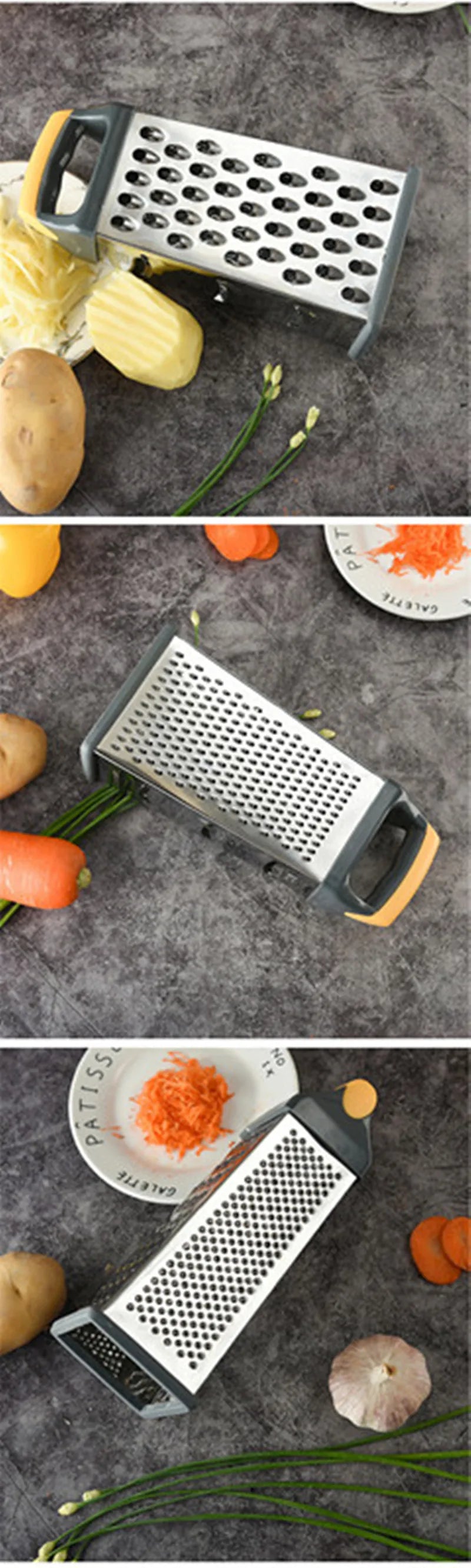 Multifunctional Vegetable Grater Chopper 4 Side Manual Stainless Steel Cheese Garlic Ginger Fruit Cutter Slicer Kitchen Gadgets