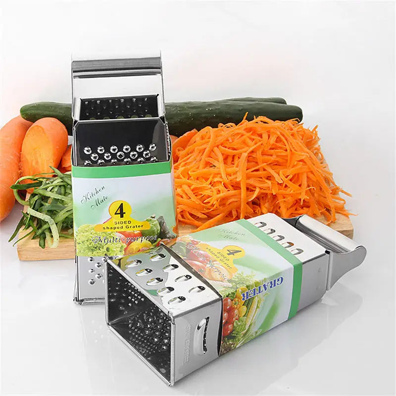 Fruit Vegetable Grater Stainless Steel 4 Sides Carrots Potatoes Grater Onion Slicer Fruit Vegetable Tools Kitchen Gadget