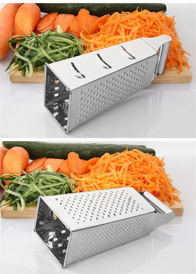 Fruit Vegetable Grater Stainless Steel 4 Sides Carrots Potatoes Grater Onion Slicer Fruit Vegetable Tools Kitchen Gadget