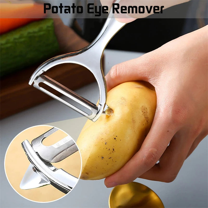 Stainless Steel Vegetable Cutter Peeler Vegetable Chopper Chip Multi-function Salad Fruit Kitchen Accessories Kitchen Gadgets