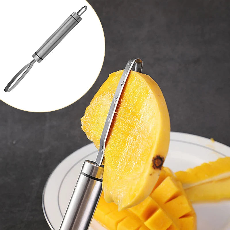 Stainless Steel Corer Mango Corer Knife Fruit Peeler Multi-functional Artifact Fruit Pineapple Eye Pulp Corer Kitchen Gadget