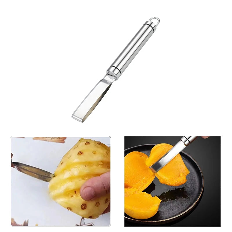 Stainless Steel Corer Mango Corer Knife Fruit Peeler Multi-functional Artifact Fruit Pineapple Eye Pulp Corer Kitchen Gadget