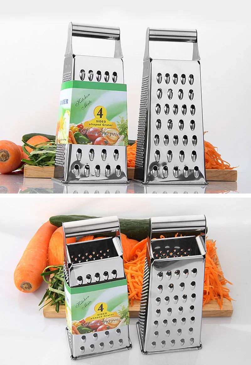 Fruit Vegetable Grater Stainless Steel 4 Sides Carrots Potatoes Grater Onion Slicer Fruit Vegetable Tools Kitchen Gadget