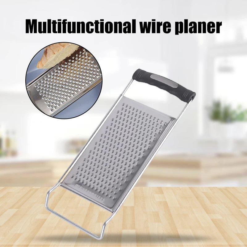 Stainless Steel No Skid Bottom Flat Grater Handheld Garlic Grater Kitchen Gadget for Ginger Soft Handle Kitchen Tools Gadgets LB