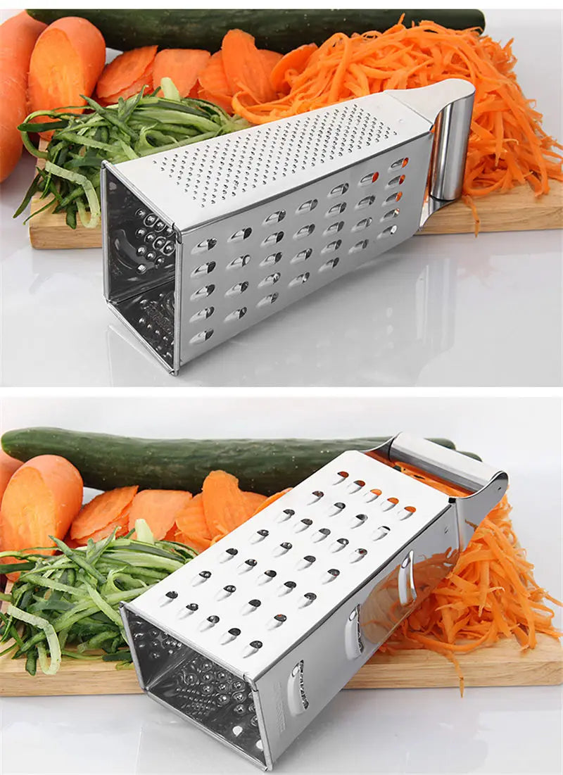 Fruit Vegetable Grater Stainless Steel 4 Sides Carrots Potatoes Grater Onion Slicer Fruit Vegetable Tools Kitchen Gadget