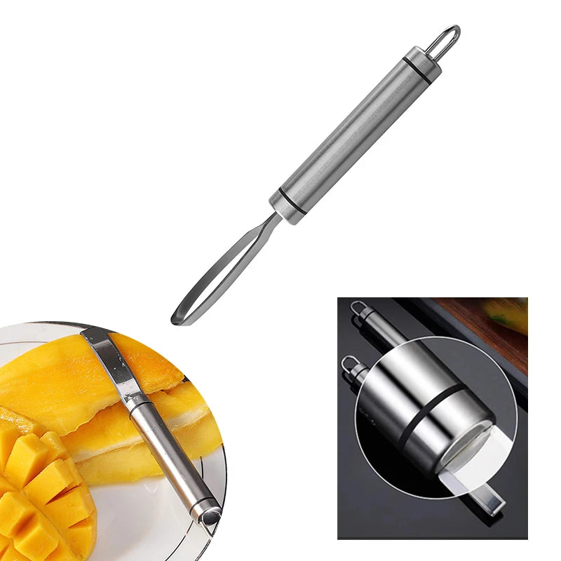 Stainless Steel Corer Mango Corer Knife Fruit Peeler Multi-functional Artifact Fruit Pineapple Eye Pulp Corer Kitchen Gadget