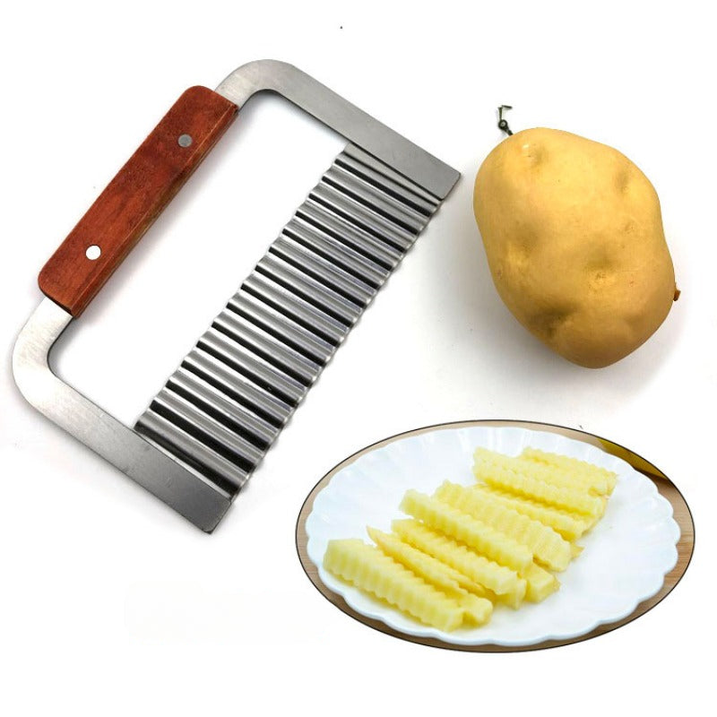 Konco Crinkle Cutters Stainless Steel Wave Potato Cutter Crinkle Cutting Tool French Fry Slice Vegetable cutter gadget for home