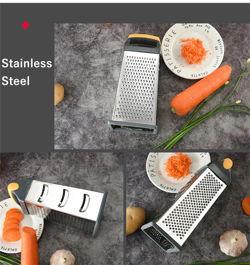 Multifunctional Vegetable Grater Chopper 4 Side Manual Stainless Steel Cheese Garlic Ginger Fruit Cutter Slicer Kitchen Gadgets