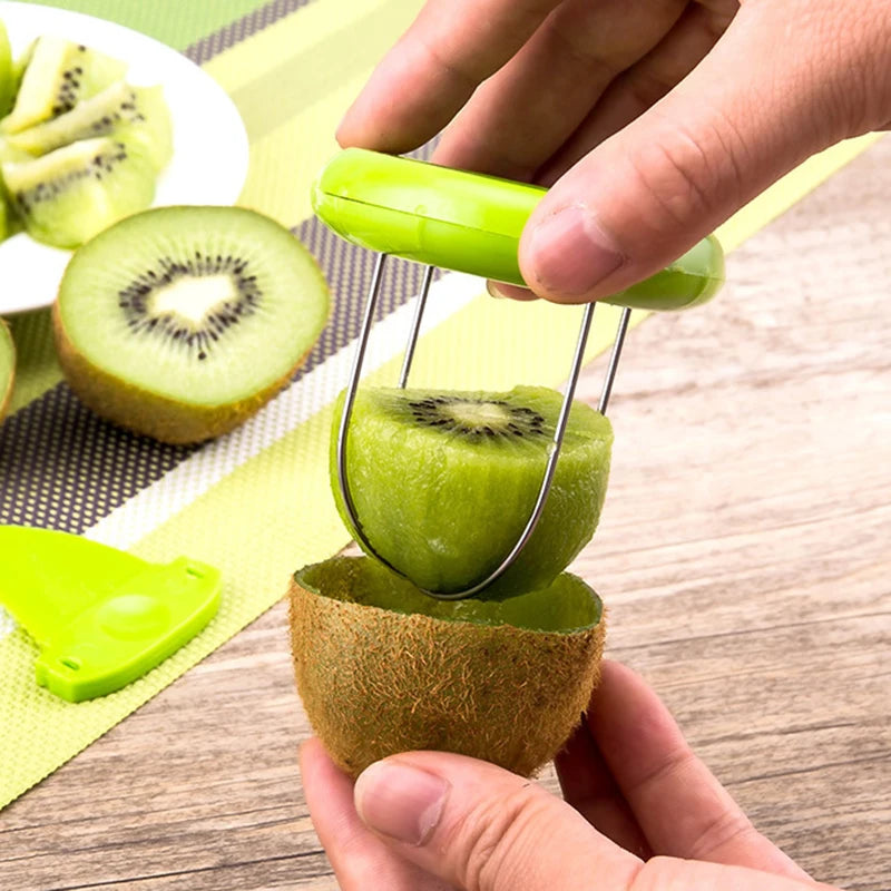 Fast Fruit Kiwi Cutter Peeler Slicer Kitchen Gadgets Stainless Steel Kiwi Peeling Tools Kitchen Fruit Salad Kitchen Accessories